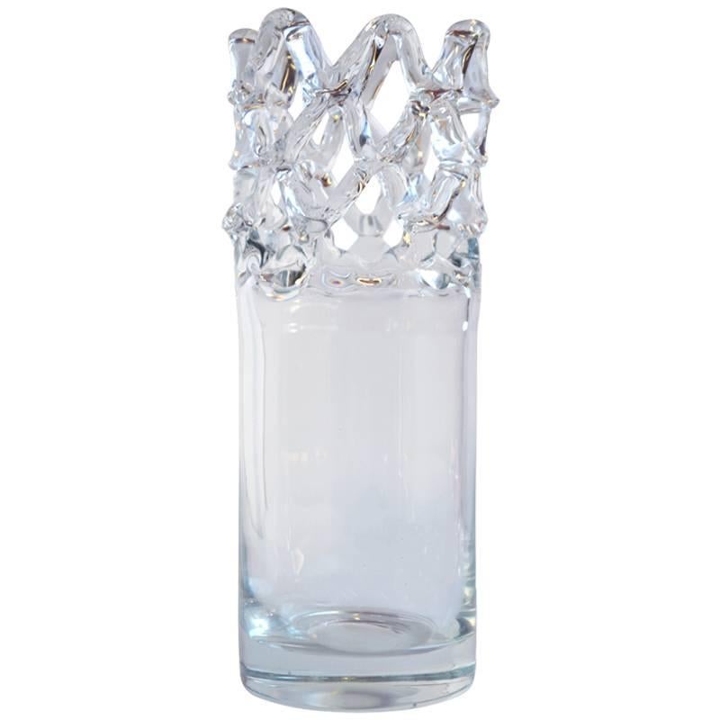 Open Weave Modern Crystal Vase