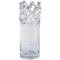 Vintage Open Weave Modern Crystal Vase