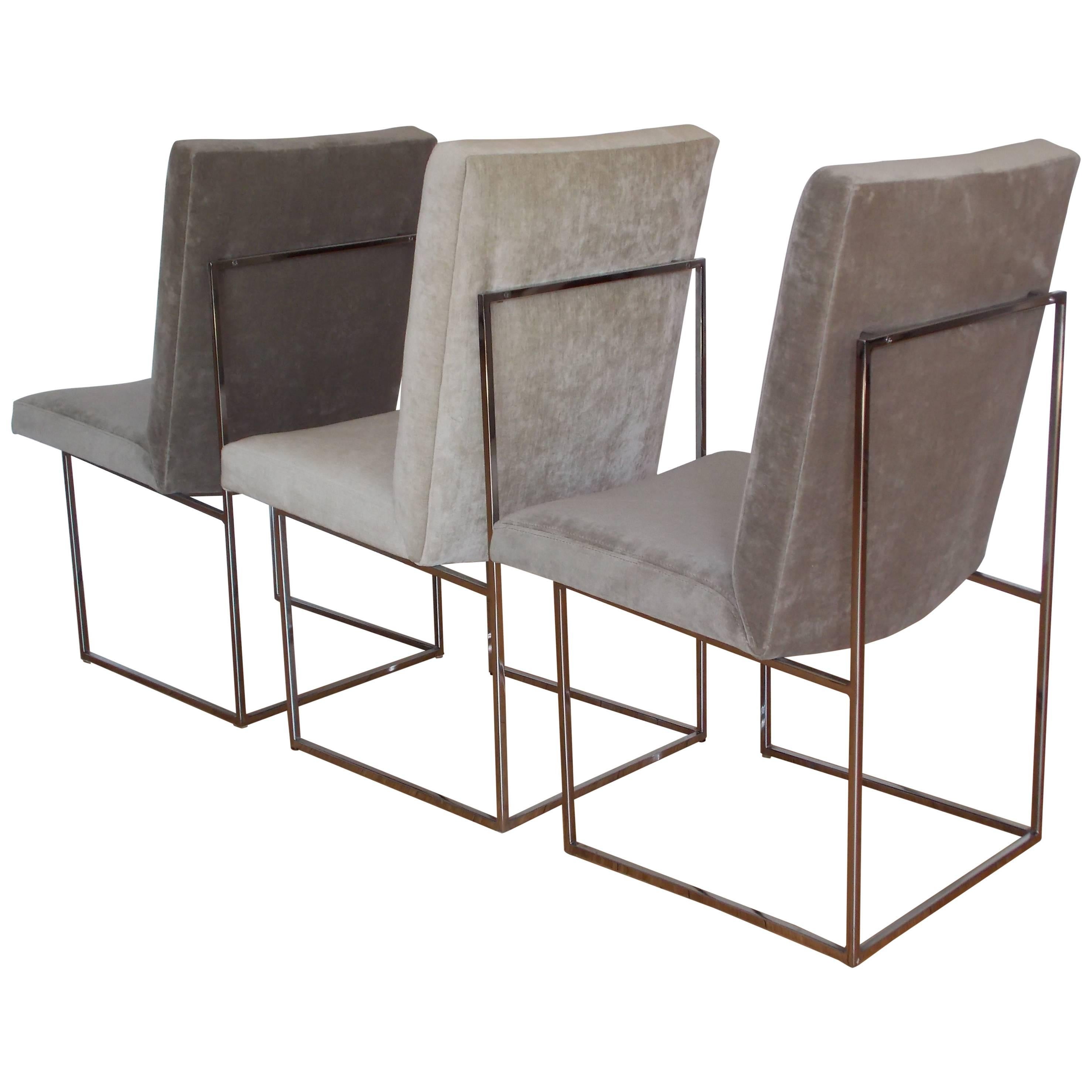 Three Milo Baughman Occasional Dining Chairs