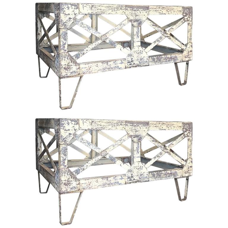 Pair of Vintage Yellow Metal Table Bases, circa 1930 For Sale at 1stdibs