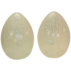 Pair of Large Murano Glass Table Lamps in Rare Lacy Pattern, circa 1970 12