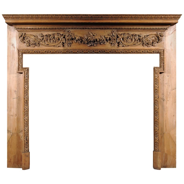 19th Century George III Style Pine Chimneypiece For Sale