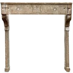 Large 18th Century French Louis XVI Stone Fireplace 3