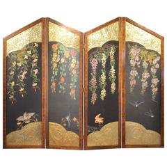 French Art Nouveau Paravan Room Divider Screen, Paul Poiret, Ateliers Martine