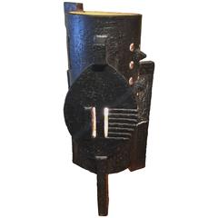 Brutalist Abstract Ceramic Lamp by L.Y. Bonnet, Hyères, France, 1950