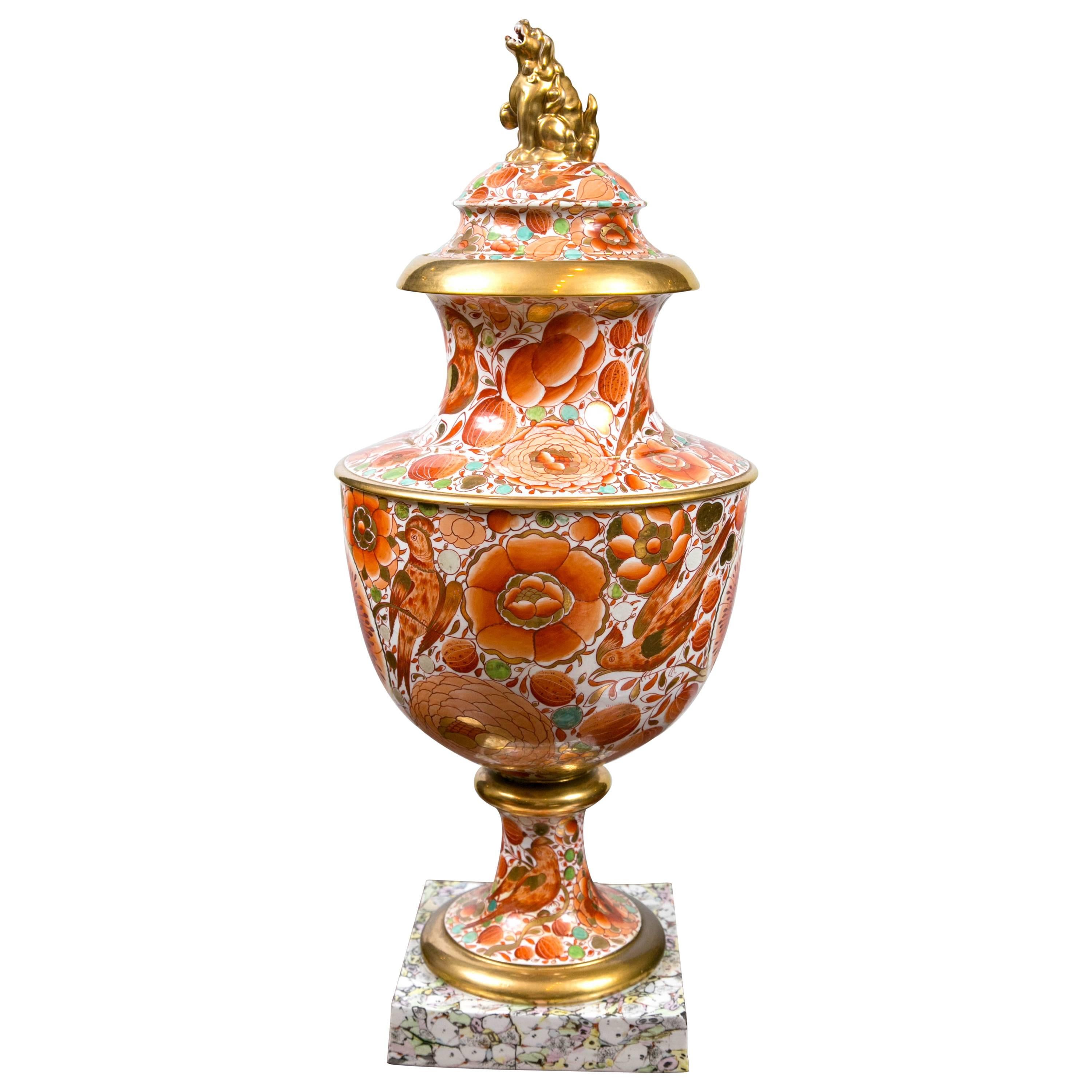 English Lidded Vase Attributed to Worcester at 1stDibs