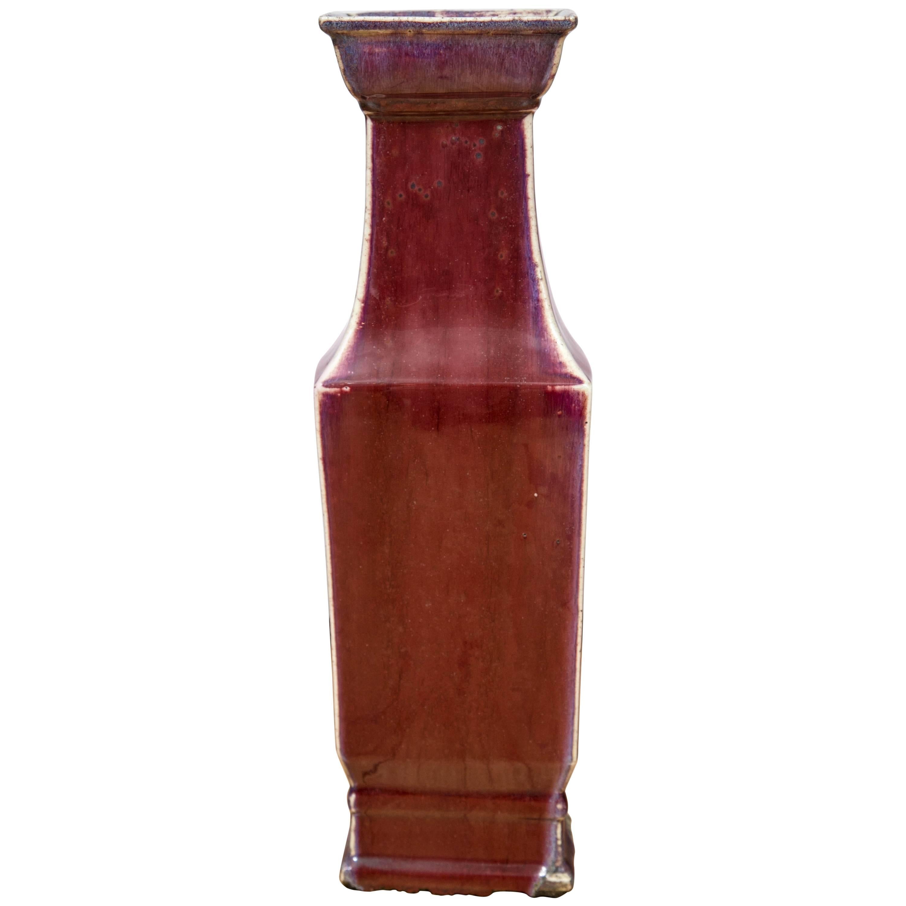 19th Century Chinese Sang de Boeuf Flambe Glazed Vase
