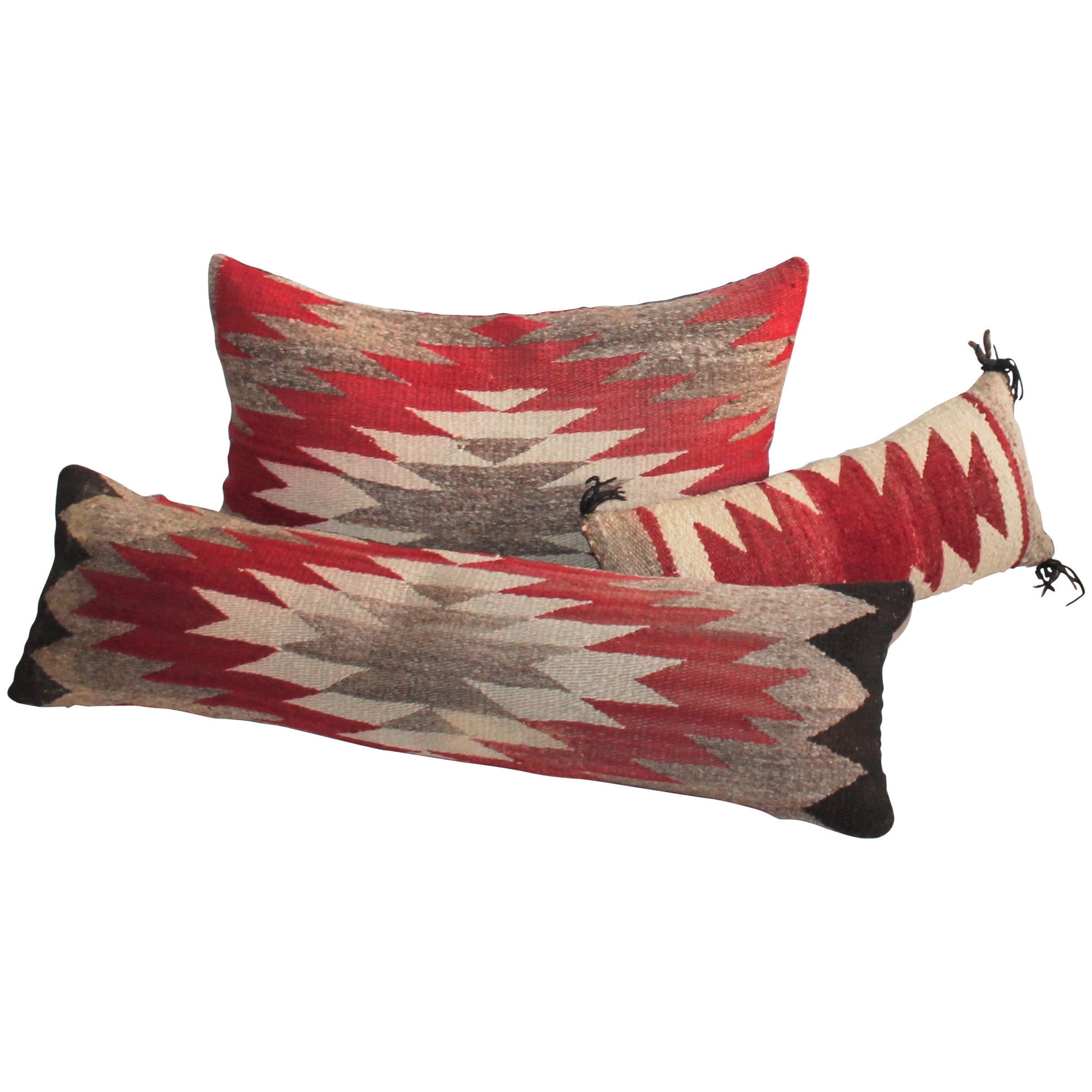 Collection Of Three Small Navajo Weaving Bolster Pillows At 1stdibs