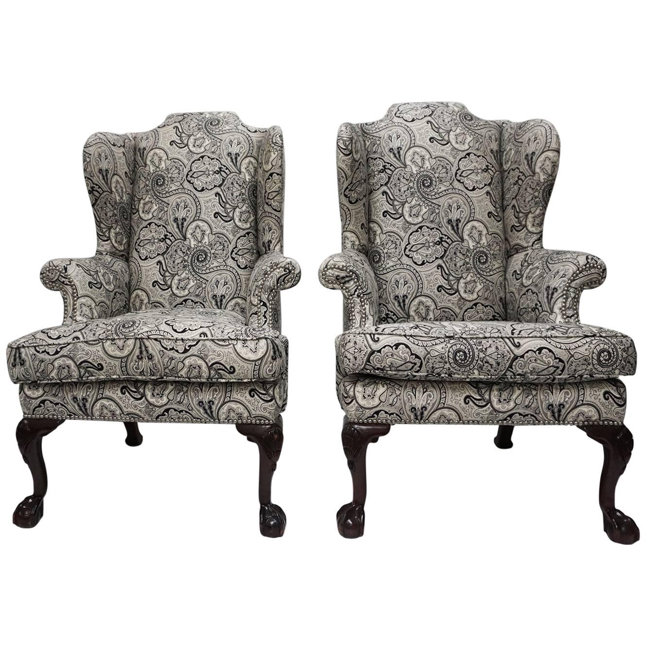 George II Style Wing Chairs For Sale
