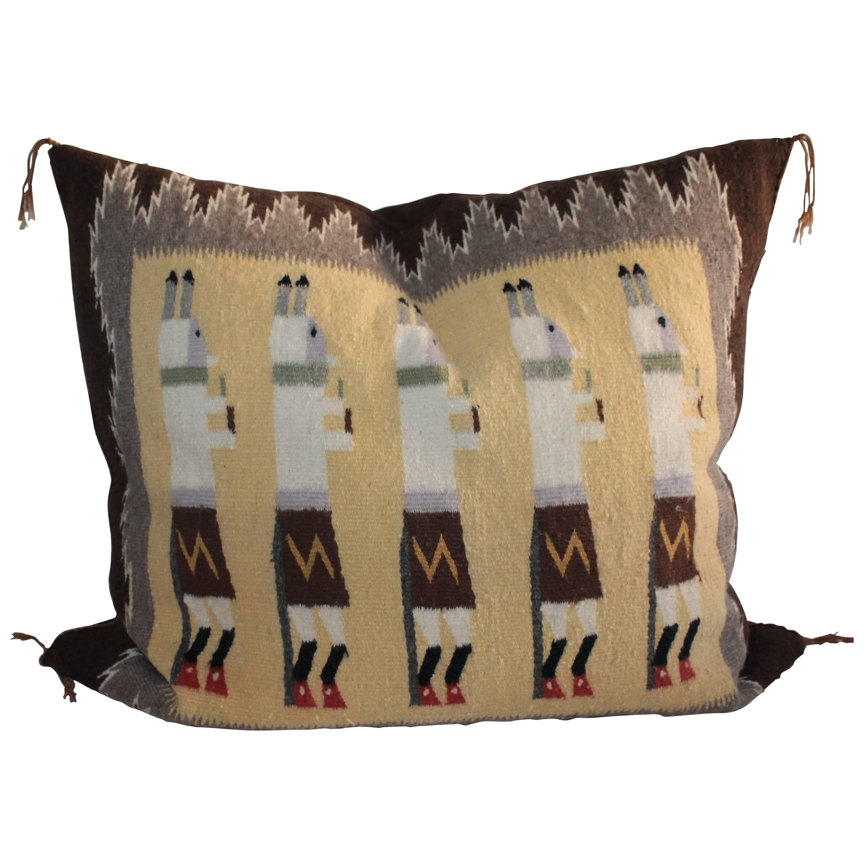 Yeibechei Navajo Indian Weaving Pillow For Sale