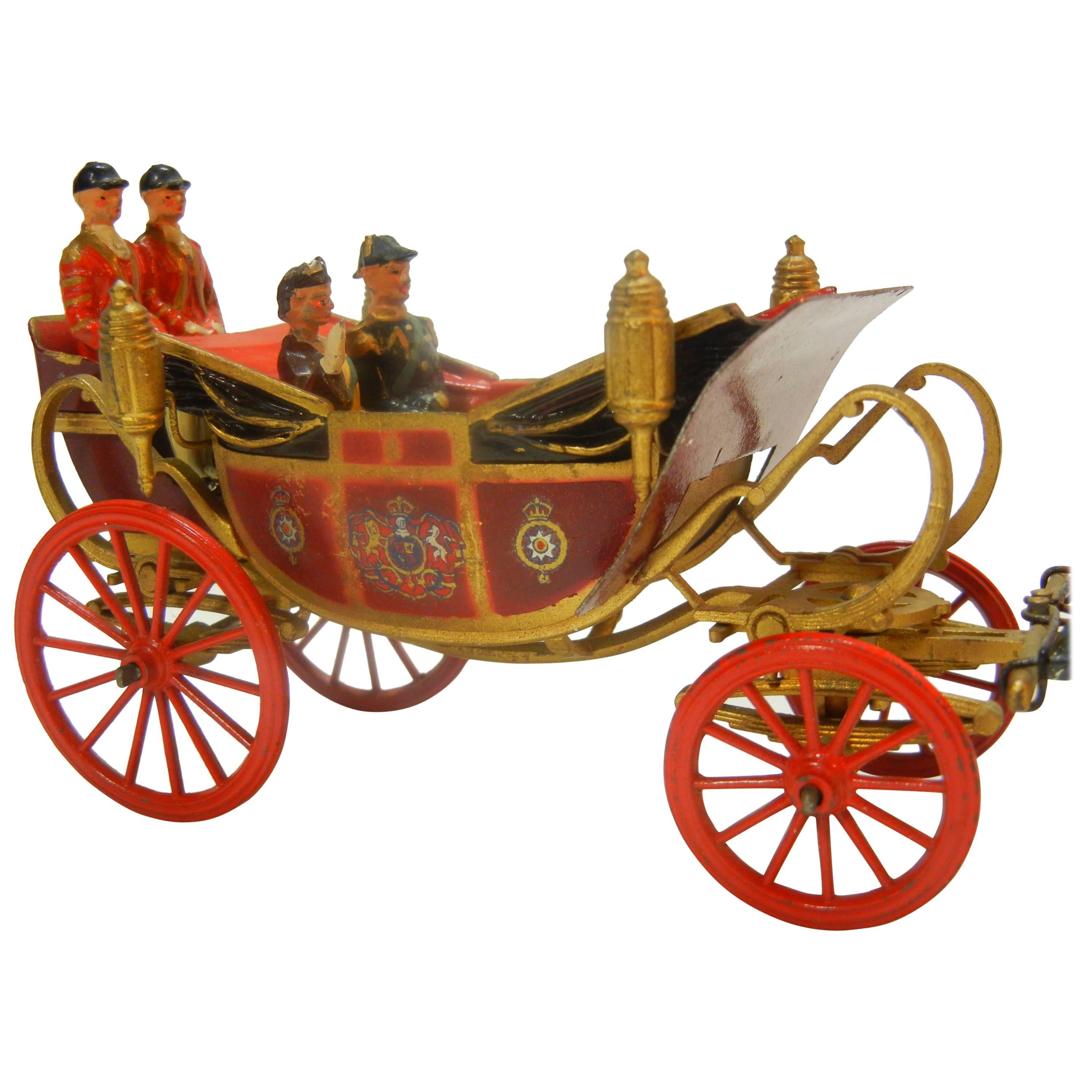 Elizabeth II in State Landau, Team of Six Windsor Greys, Britains Ltd. Toy, 1955