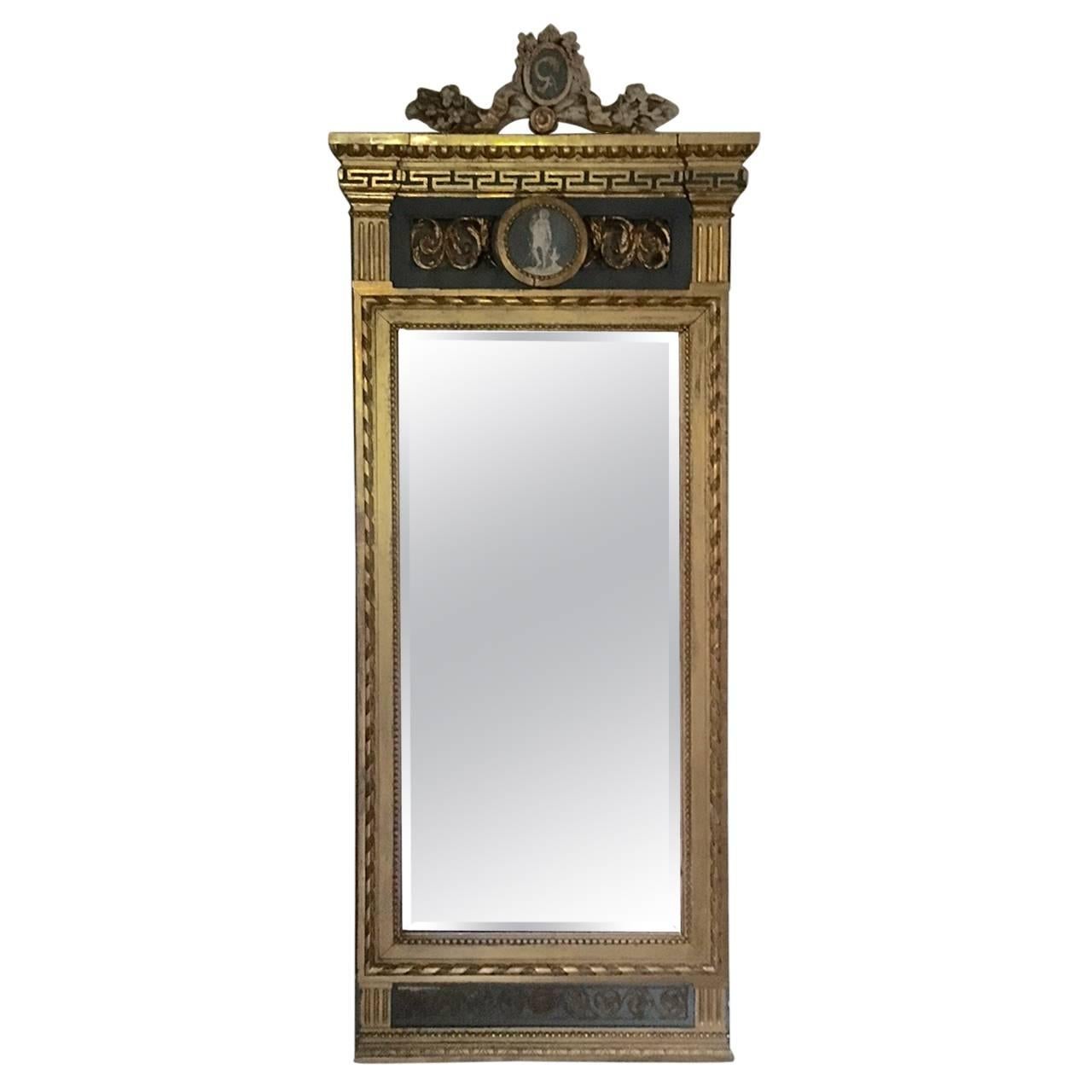 Important 18th Century Swedish Gustavian Giltwood Mirror