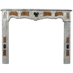 18th Century French Provençal Carrara Marble Fireplace