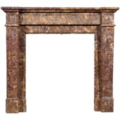 French Louis XVI Style Spanish Brocatelle Marble Chimneypiece 6
