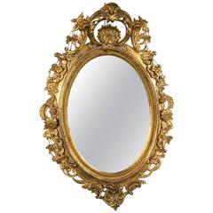 Monumental Antique Louis XV Style Wood and Gilt Gesso Mirror 11