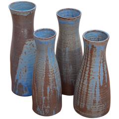 Set of Four Huge Susanne Protzmann Ceramic Vases in Blue 8