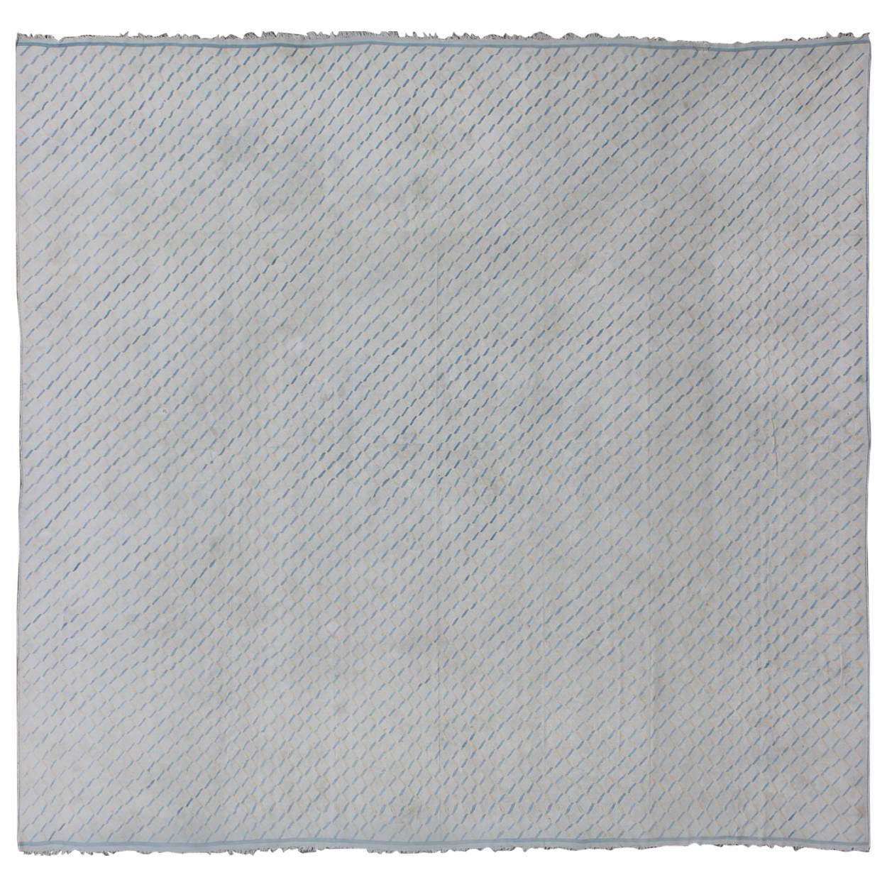 Oversize Square Cotton Dhurrie For Sale