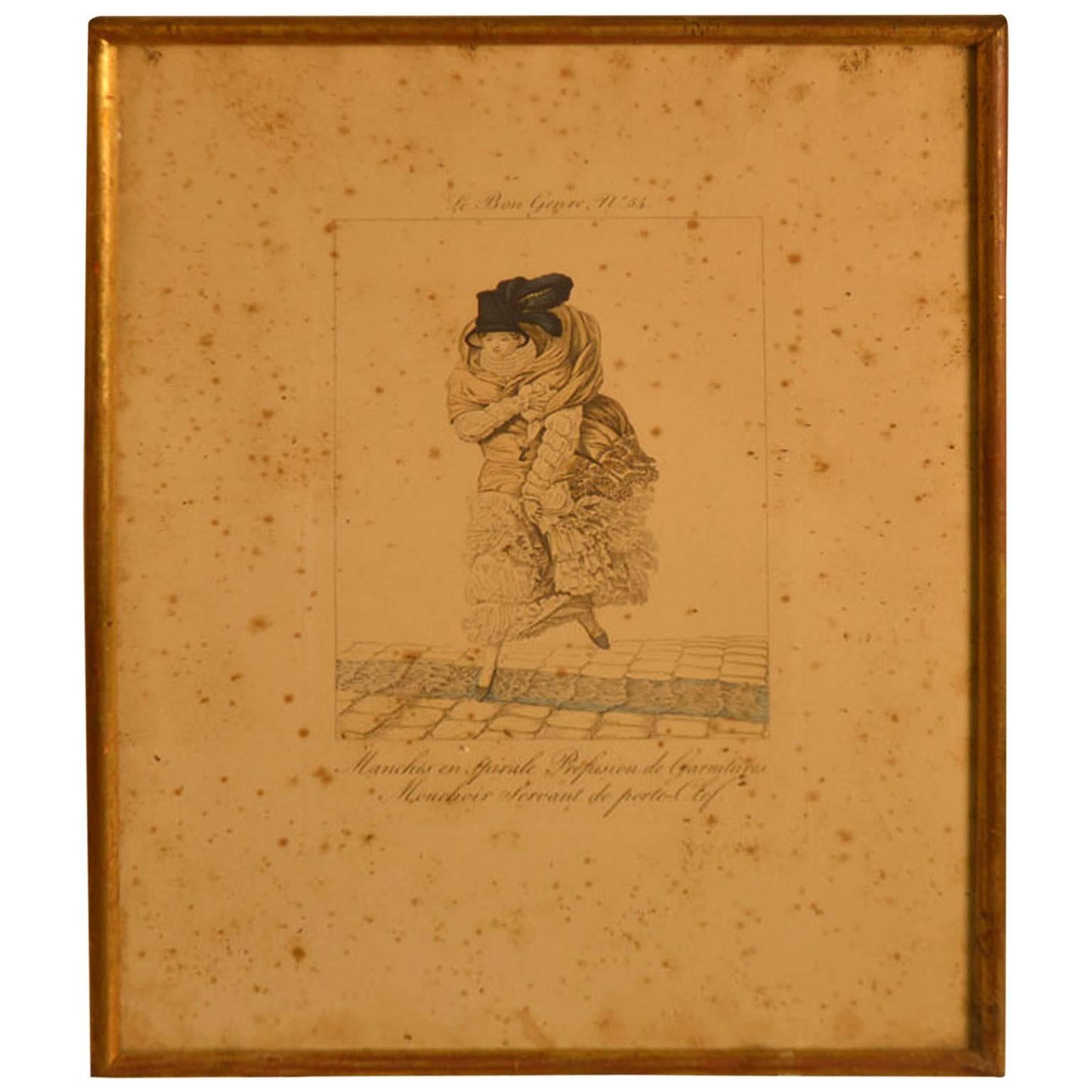 18th Century Framed Fashion Engraving