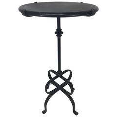 Antique Iron and Stone Side Table