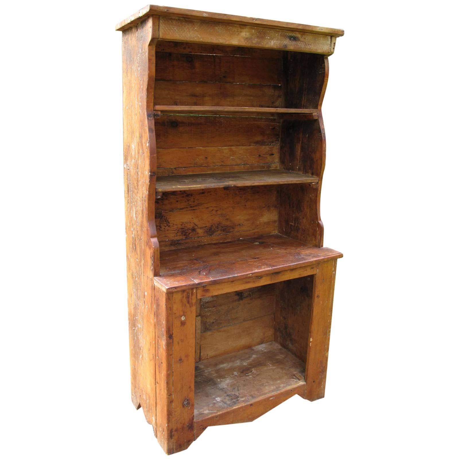 American Primitive Pine Cupboard For Sale