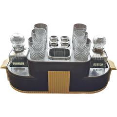 Art Deco Desk-Top Whiskey Bar Set