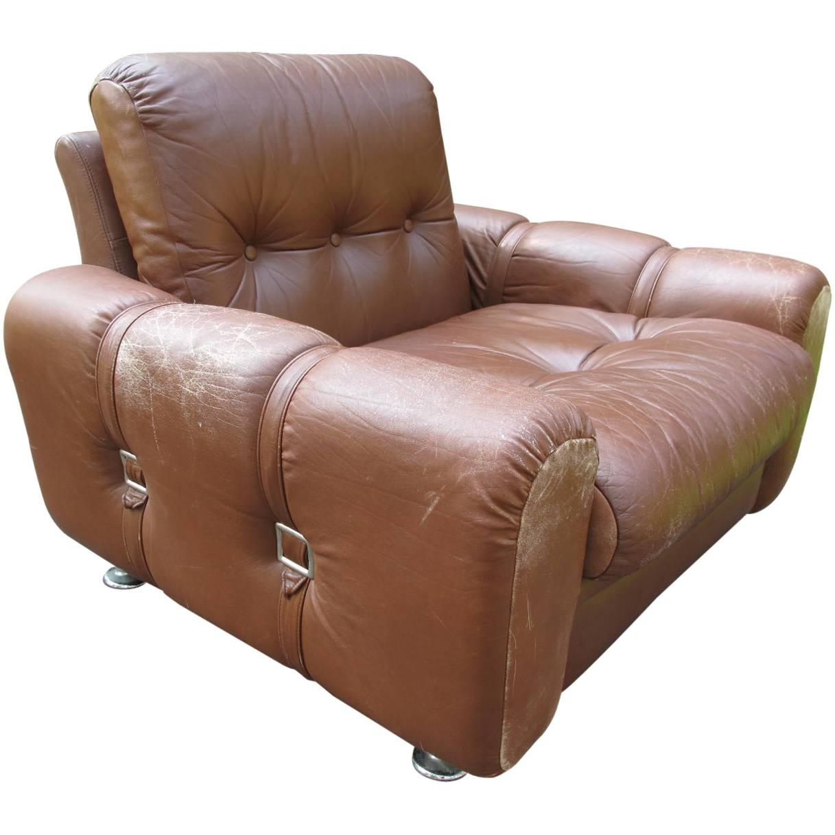 Danish Modern Leather Chair