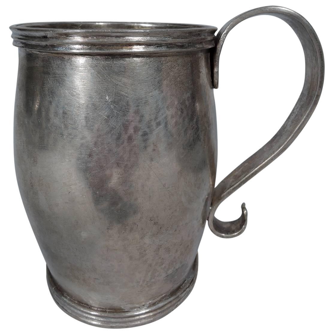 Antique South American Silver Mug with Scroll Handle