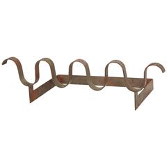 Architectural 1950s Andiron France the Style of Jean Royere, Mid-Century Modern