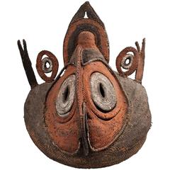 Antique Early to Mid-20th Century Tribal Abelam Bapa Helmet Mask, Papua New Guinea