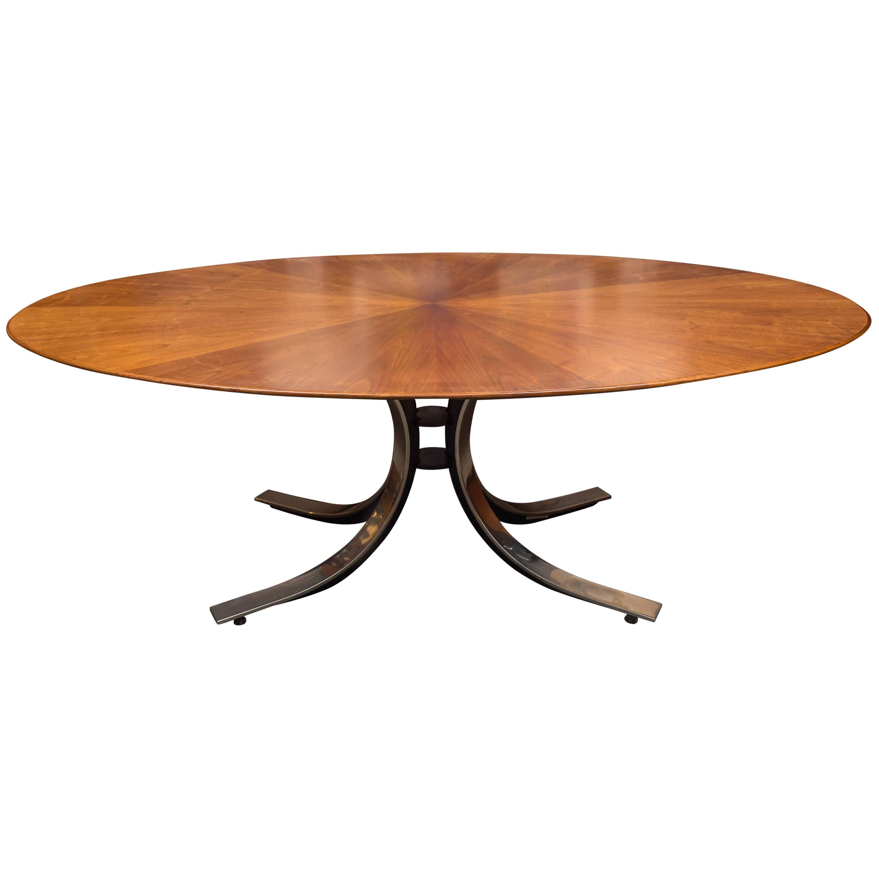 Osvaldo Borsani Style Oval Dining Table
