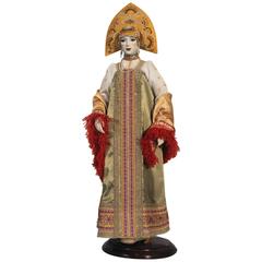 Retro Russian Folk Costume Doll in Style of Elena Pelevina