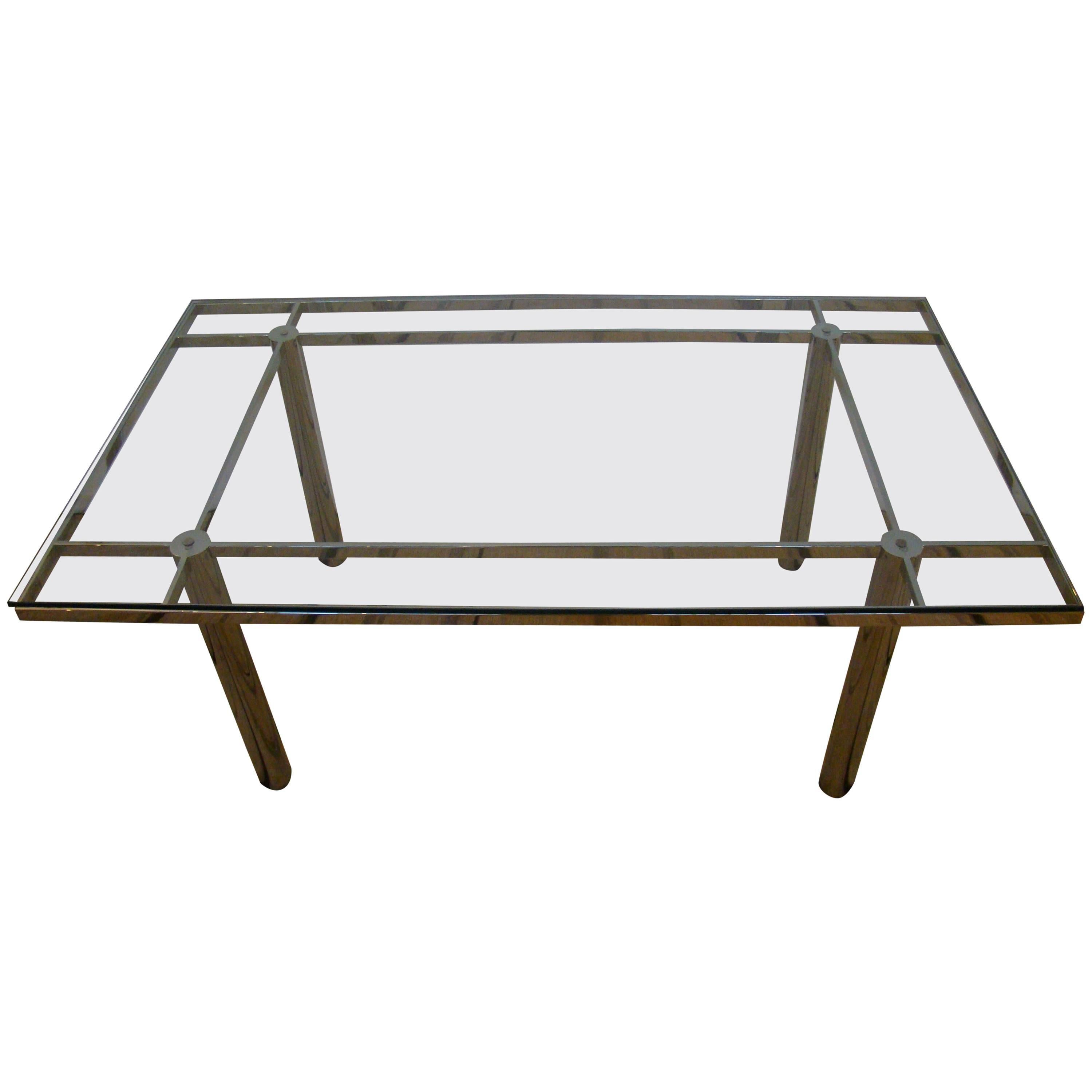 Afra and Tobia Scarpa for Knoll Chrome and Glass "Andre" Table For Sale