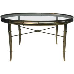 Fabulous Faux Bamboo Brass Occasional Table by Mastercraft