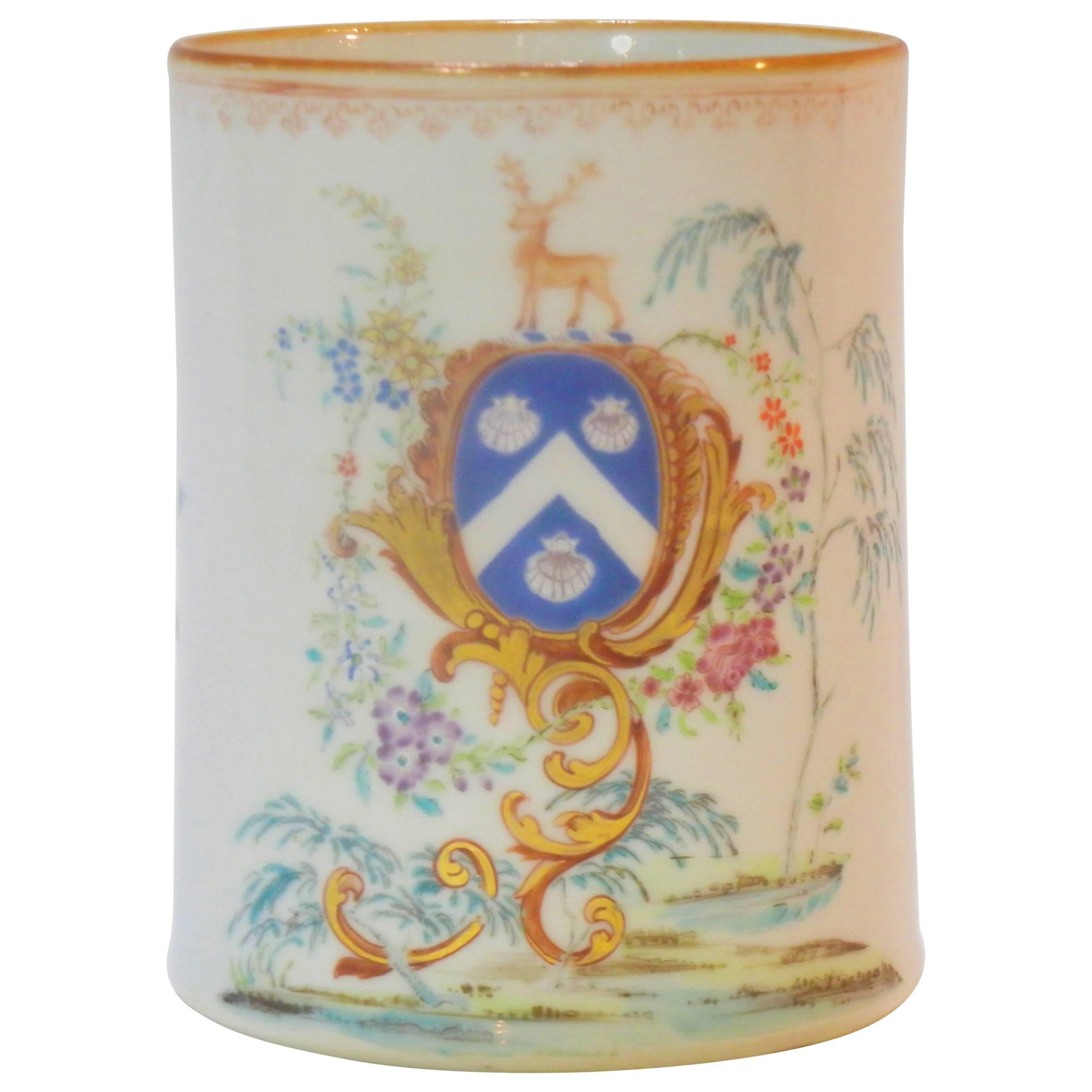 Rococo Chinese Export St. James Armorial Tankard For Sale