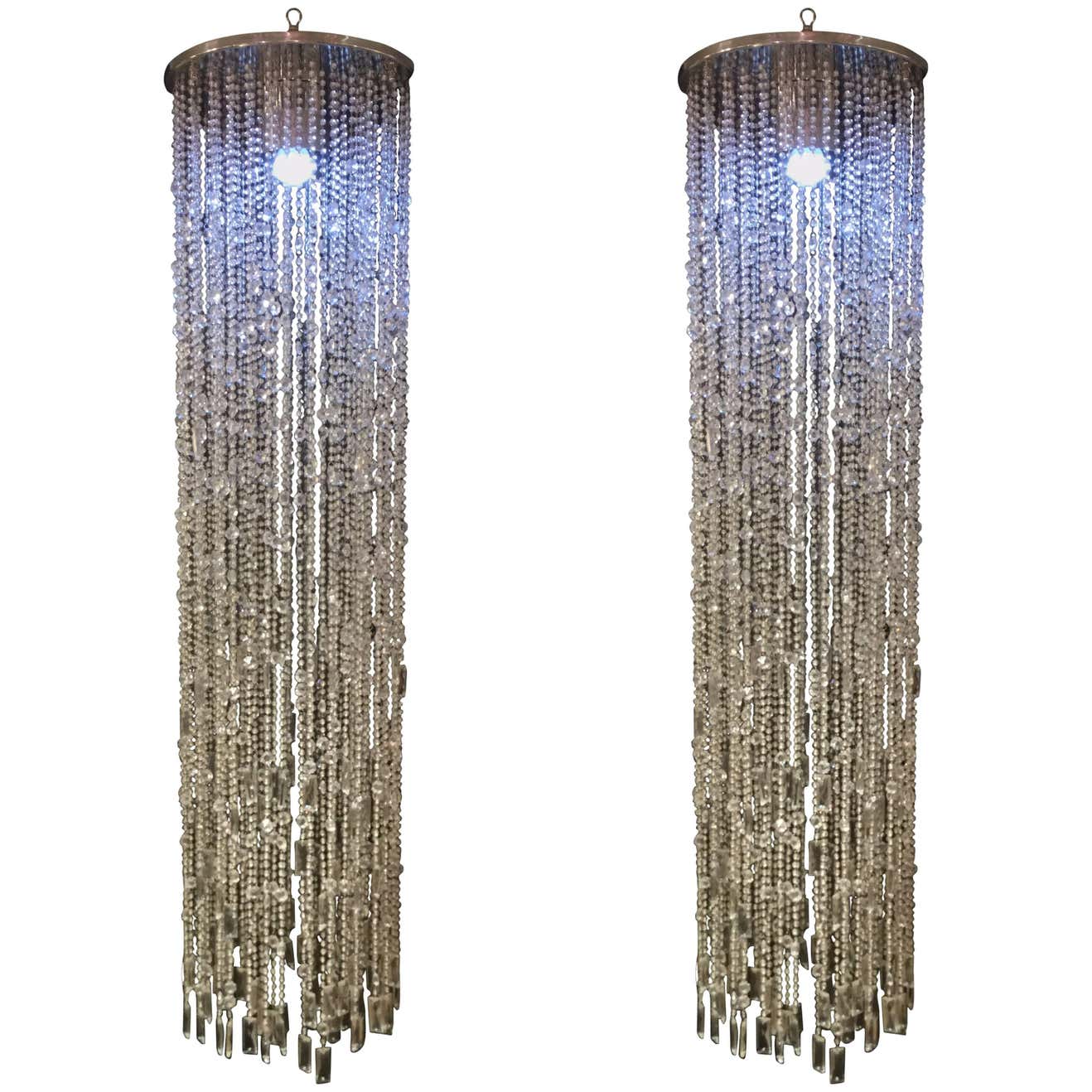 1970 Pair of Crystal Hanging Pendants For Sale at 1stDibs | hanging ...