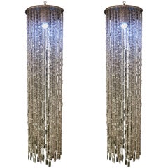 1970 Pair of Crystal Hanging Pendants