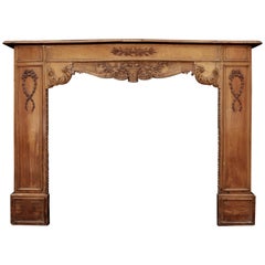 Late 19th-Early 20th Century English Carved Wood Fireplace