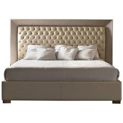 Kany Bed with Headboard and Frame in Leather 3