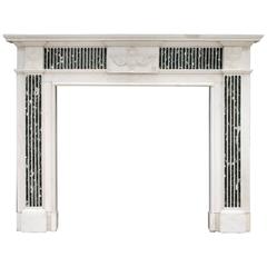 George III Style English Statuary Marble Fireplace with Inlaid Tinos Marble 2