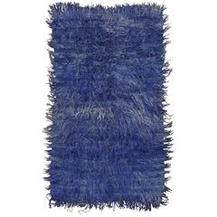 Vintage Angora Tulu Rug in Violet-Blue