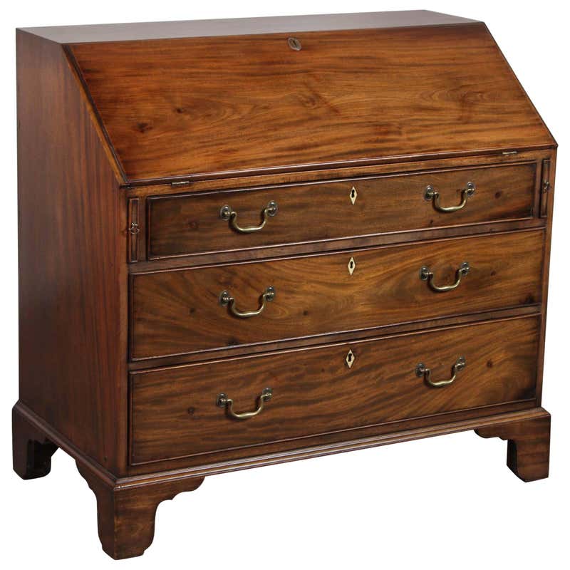 Traditional Secretary Desk with Brass Hardware at 1stDibs