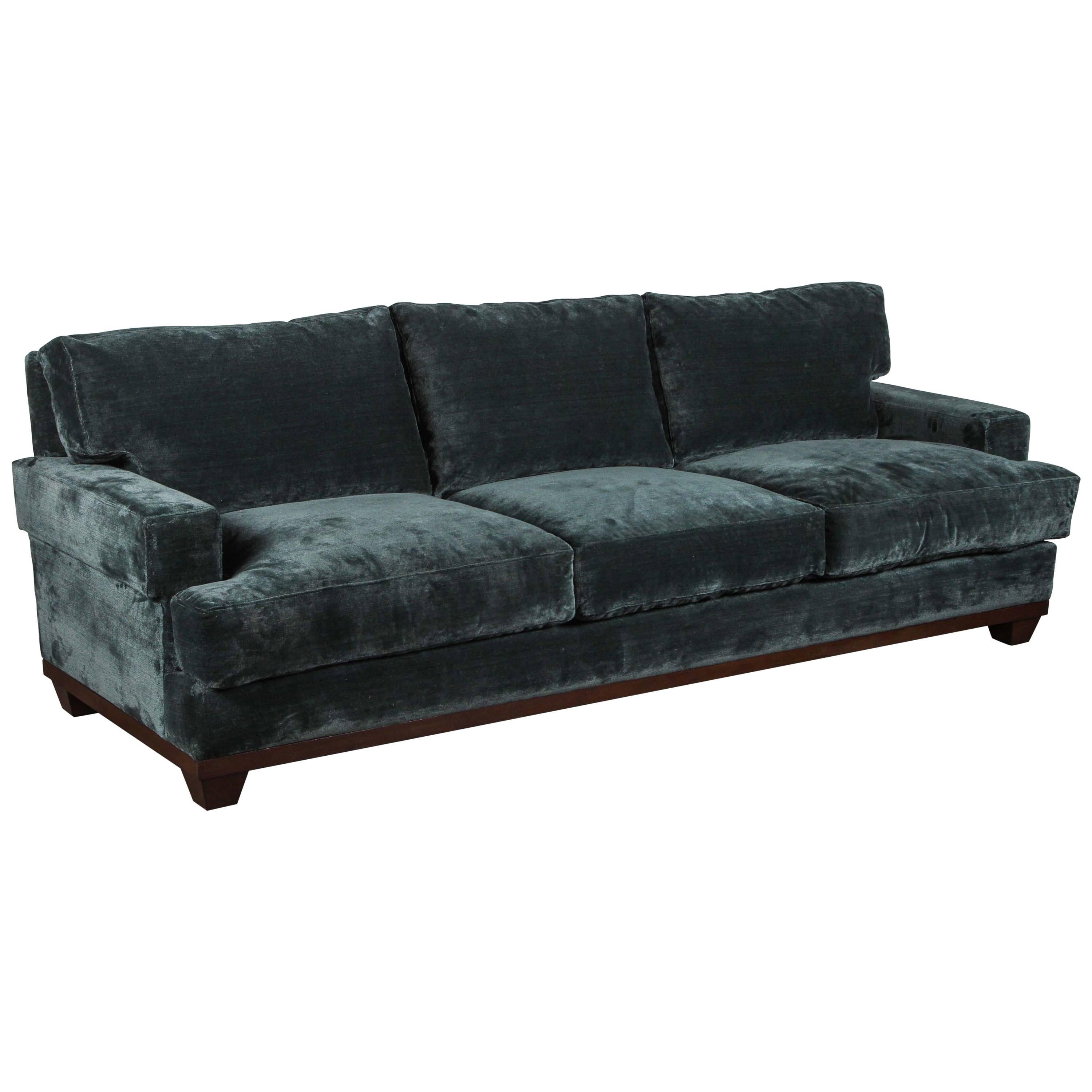 Teal Velvet Sofa