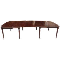 19th Century Regency Mahogany Dining Table with Brass Inlay 