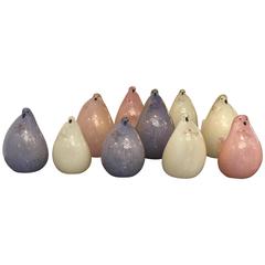 Set of 8 1950 Italian Murano Glass Doves Signed by Barovier and Toso 10