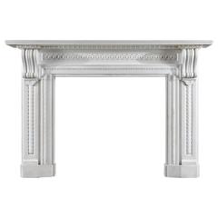 Victorian White Marble Antique Fireplace Surround