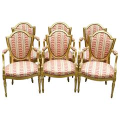 Set of Six Adam Style Dining Chairs