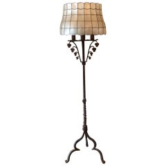 Early 20th Century Gothic Wrought Iron Floor Lamp in the Style of Samuel Yellin