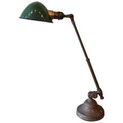 Antique O.C. White Telescopic Arm Brass Task Lamp