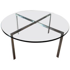 Chrome X-Base Coffee Table with Green Glass Top