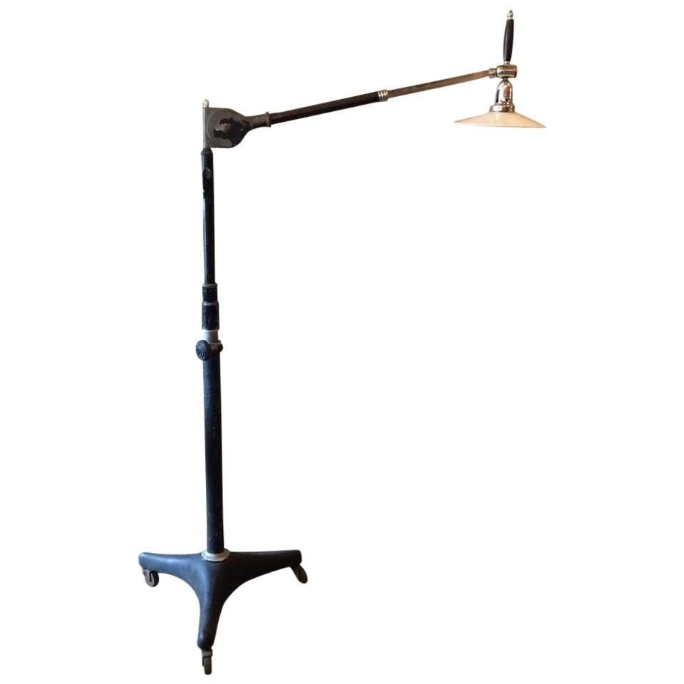 1920s Industrial Articulating Dentist Floor Lamp